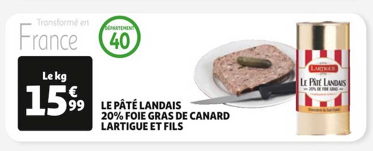 le pâté landais 20% foie gras de canard lartigue et fils
