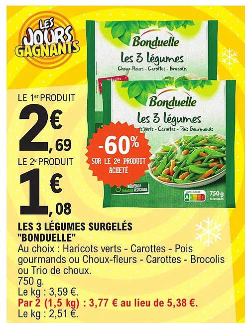 Les 3 Légumes Surgelés "bonduelle"