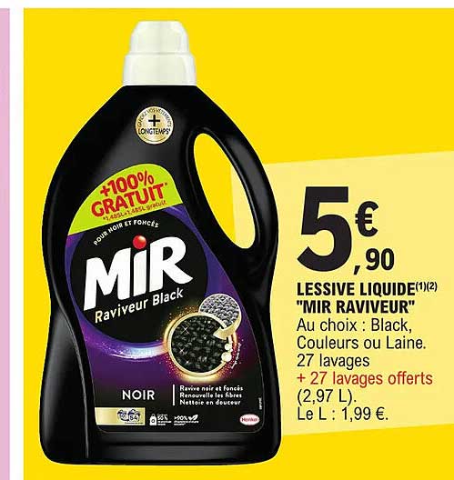 lessive liquide "mir raviveur"