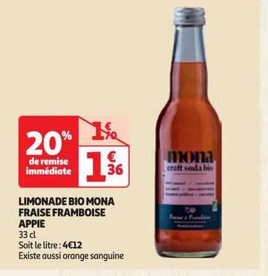limonade bio mona fraise framboise appie