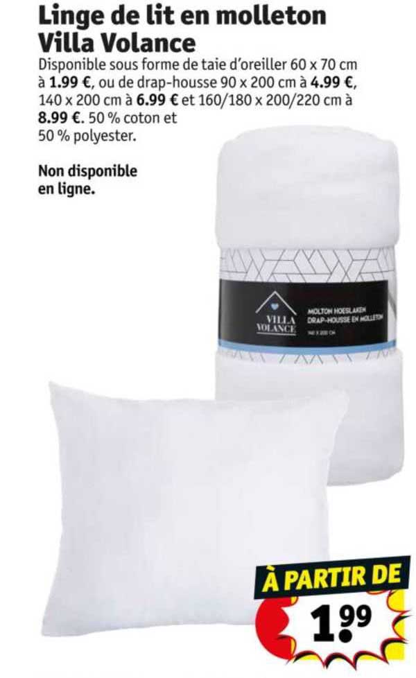linge de lit en molleton villa volance