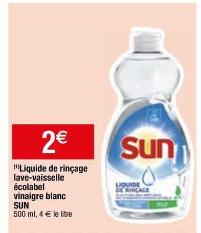 liquide de rinçage lave-vaisselle écolabel vinaigre blanc sun