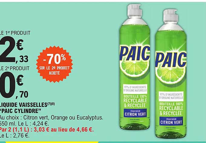 liquide vaisselles "paic cylindre"