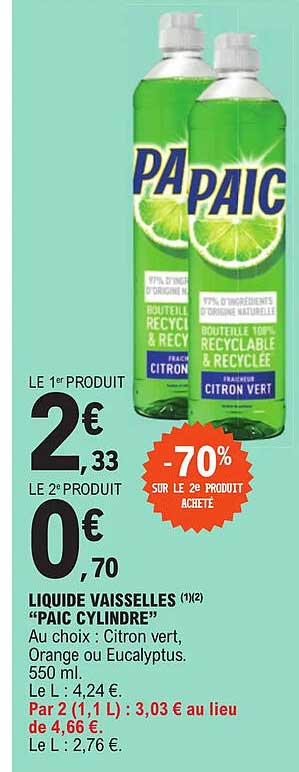 liquide vaisselles "paic cylindre"