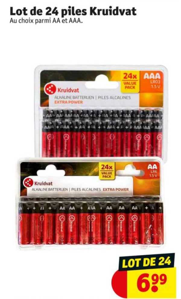 Lot De 24 Piles Kruidvat