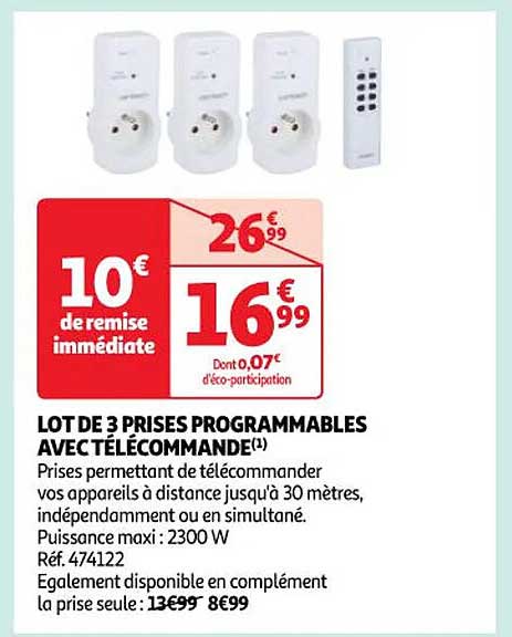 Lot De 3 Prises Programmables Avec Télécommande