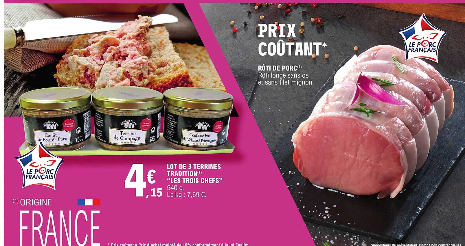 lot de 3 terrines tradition "les trois chefs"