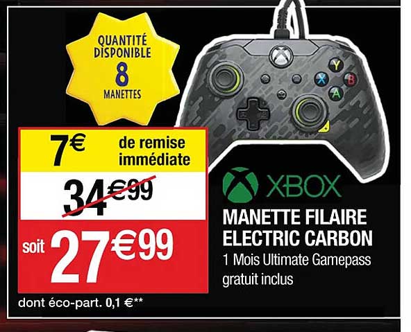 manette filaire electric carbon xbox