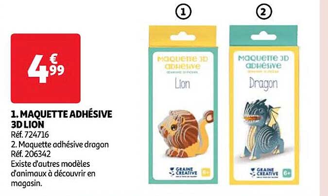 maquette adhésive 3d lion