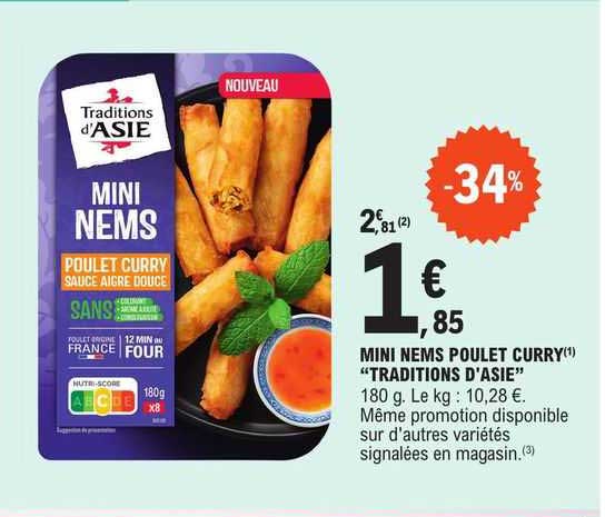 mini nems poulet curry "traditions d'asie"