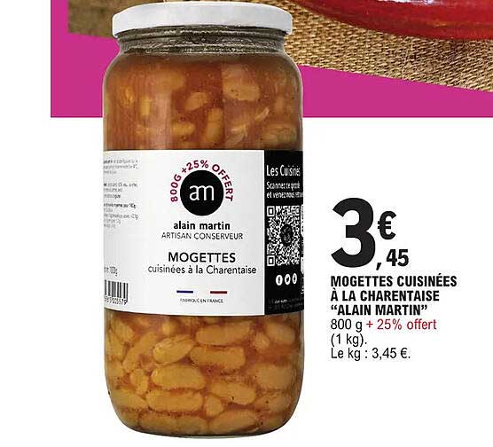 mogettes cuisinées à la charentaise "alain martin"