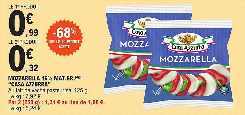 mozzarella 16% mat. gr. "casa azzurra"