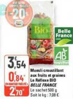 muesli croustillant aux fruits et graines le réflexe bio belle france