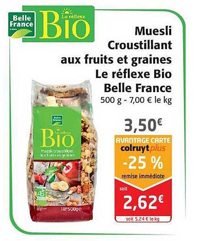 muesli croustillant aux fruits et graines le réflexe bio belle france