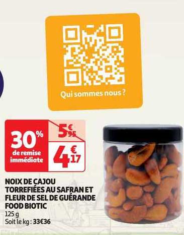 noix de cajou torréfiées au safran et fleur de sel de guérande food biotic