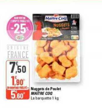 nuggets de poulet maître coq