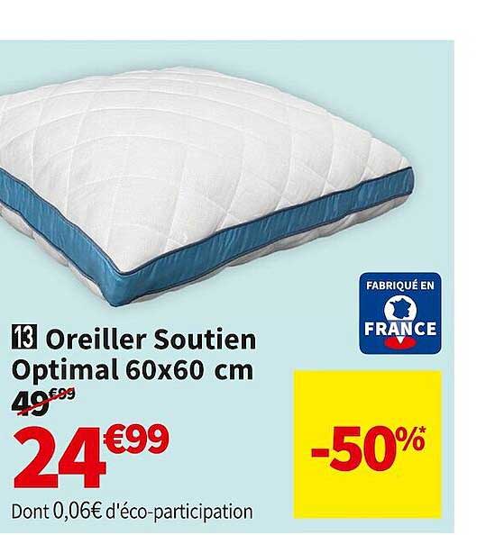 oreiller soutien optimal 60 x 60 cm