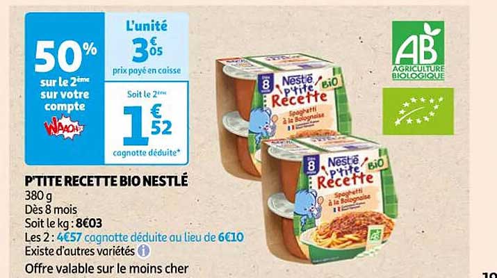 p'tite recette bio nestlé