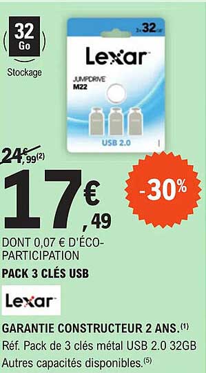 Pack 3 Clés Usb Lexar