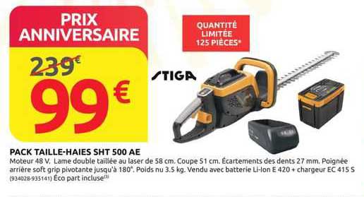 pack taille-haies sht 500 ae stiga