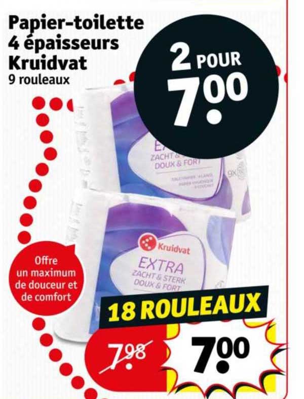 papier-toilette 4 épaisseurs kruidvat