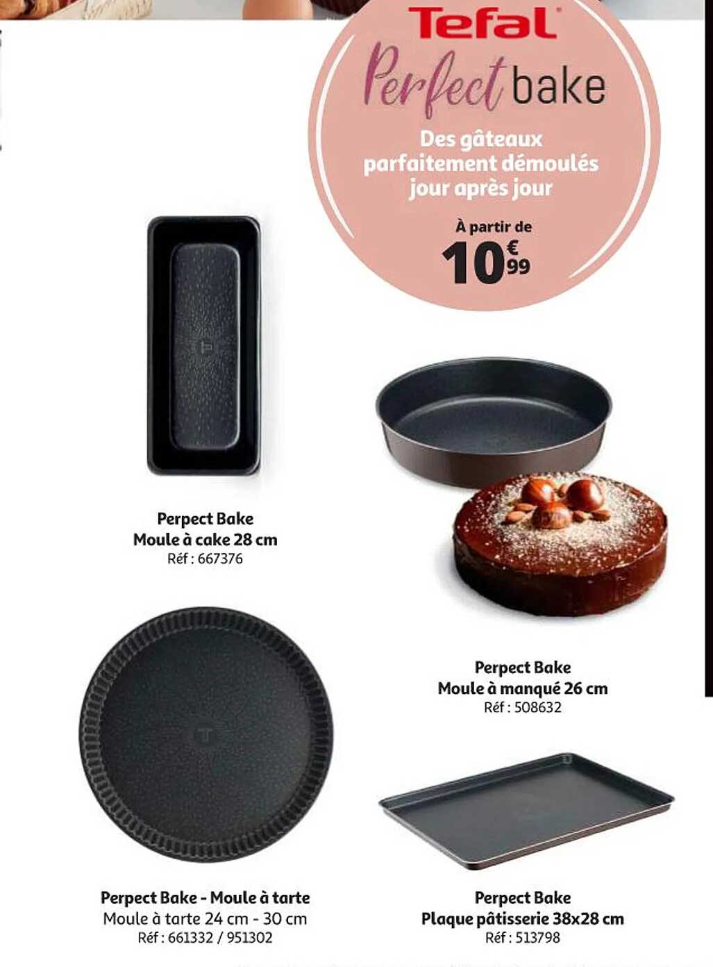 perpect bake moule à cake 28 cm, perpect bake moule à manqué 26 cm, perpect bake - moule à tarte, perpect bake plaque pâtisserie 38 x 28 cm