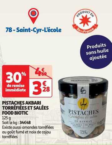 pistaches akbari torréfiées et salées food biotic
