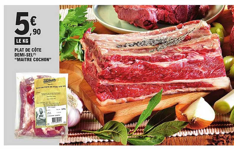 plat de côte demi-sel "maître cochon"