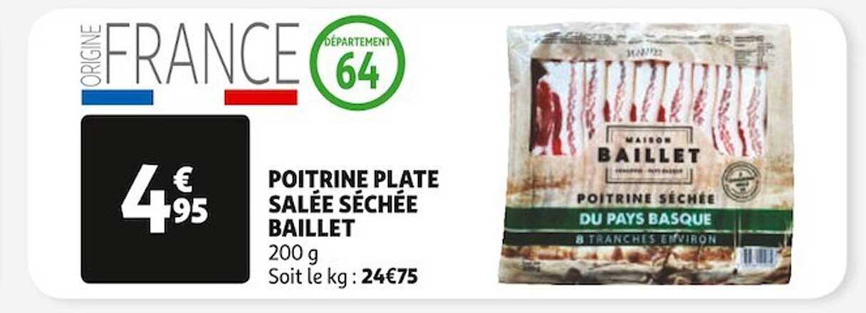 Poitrine Plate Salée Séchée Baillet