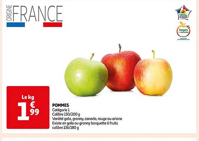 pommes gala, granny, canada, rouge ou ariane