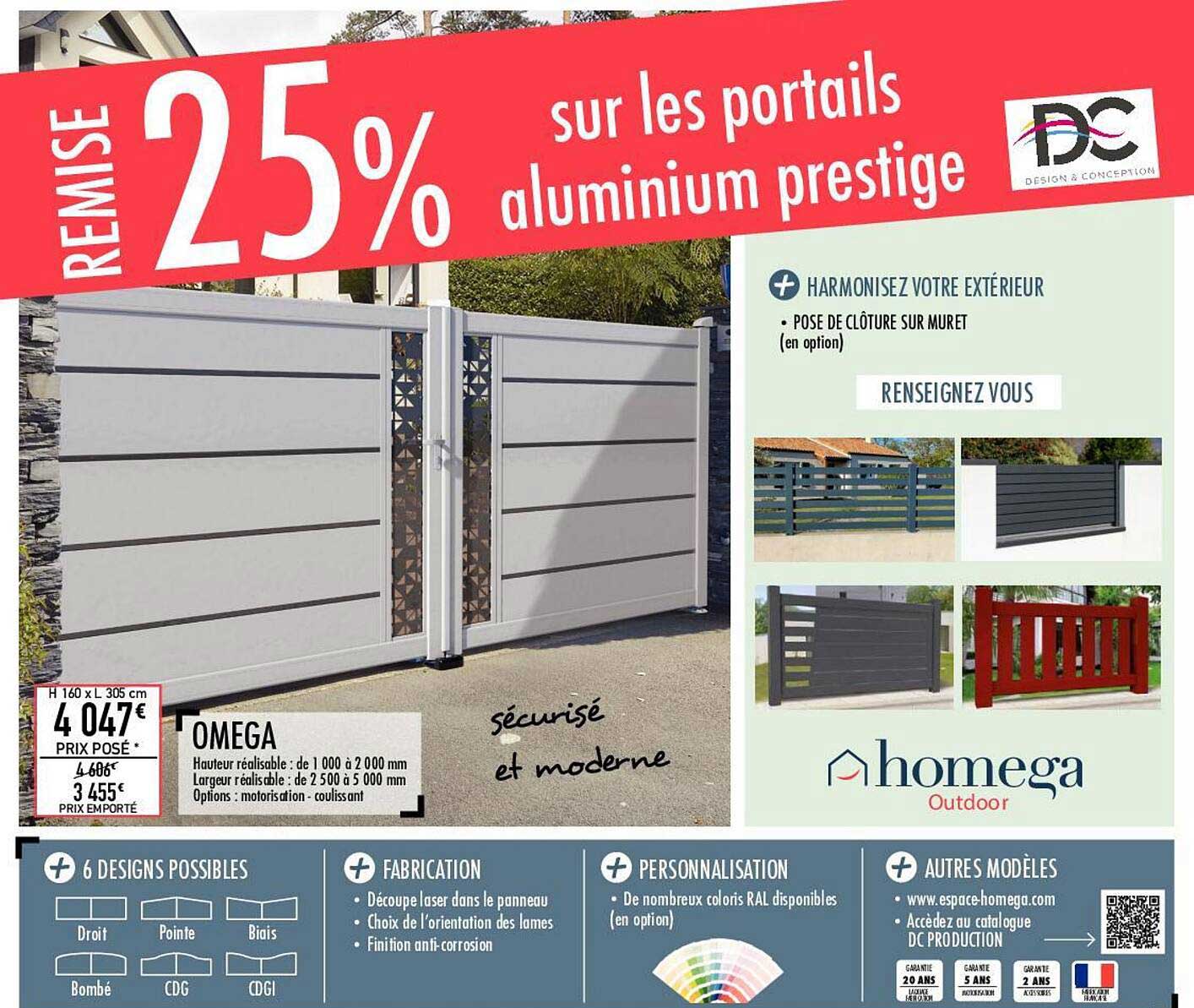 portails aluminium prestige omega