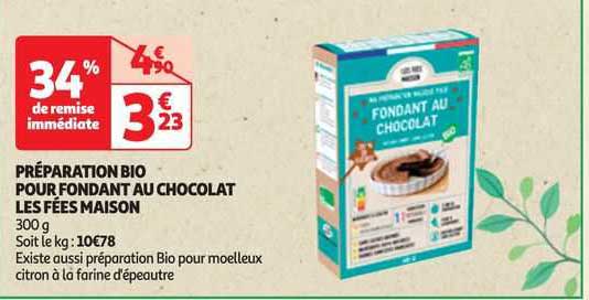 préparation bio pour fondant au chocolat les fées maison