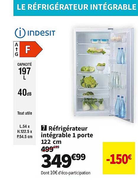 Réfrigérateur Intégrable 1 Porte 122 Cm Indesit