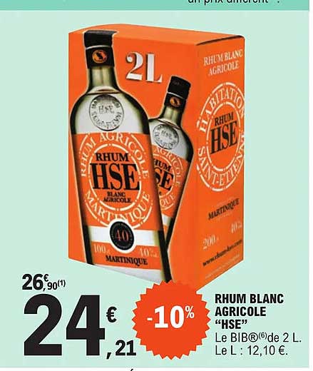 Rhum Blanc Agricole "hse"