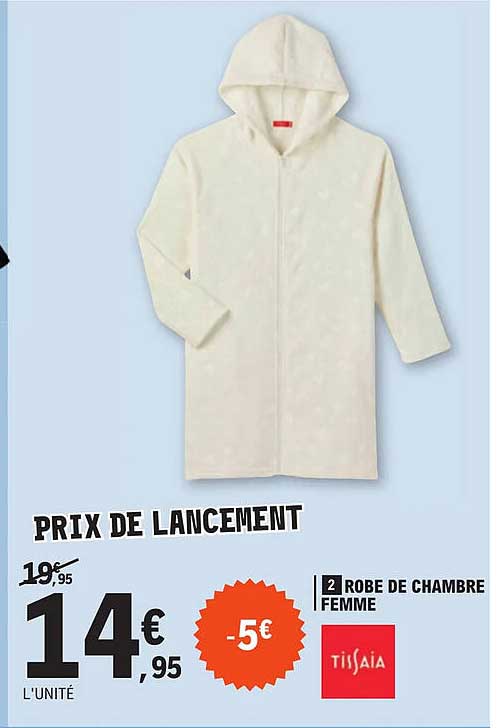 Promo Robe De Chambre Femme Tissaia chez E.Leclerc iCatalogue.fr — free download