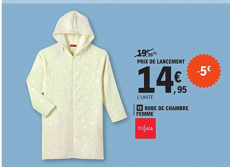 Promo Robe De Chambre Femme Tissaia chez E.Leclerc iCatalogue.fr — free download