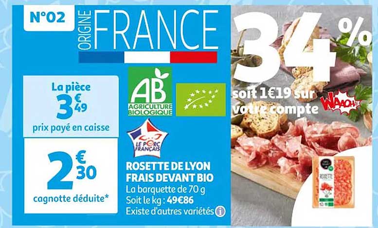 rosette de lyon frais devant bio