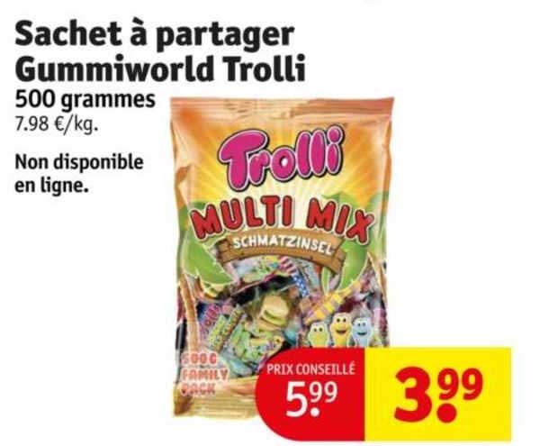 sachet à partager gummiworld trolli
