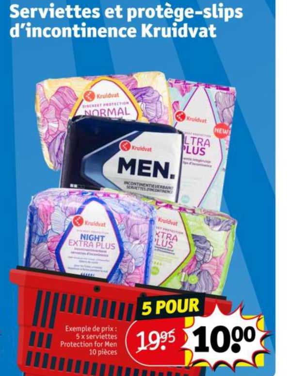 serviettes et protège-slips d'incontinence kruidvat