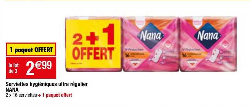 serviettes hygiéniques ultra régulier nana