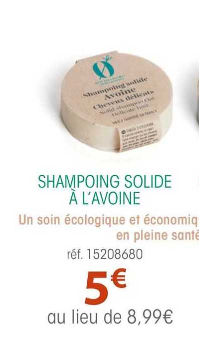 shampoing solide à l'avoine