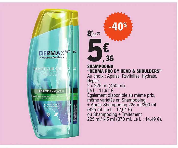 shampooing "derma pro by head & shoulders"