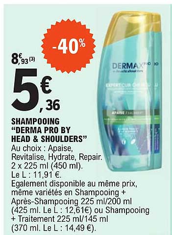 shampooing "derma pro by head & shoulders"