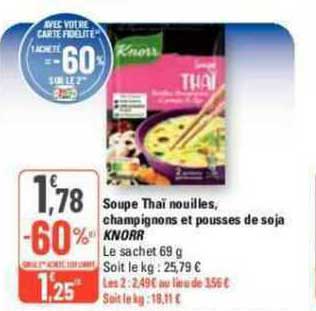 Soupe Thaï Nouilles, Champignons Et Pousses De Soja Knorr