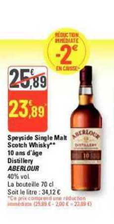 speyside single malt scotch whisky 10 ans d'âge distillery aberlour