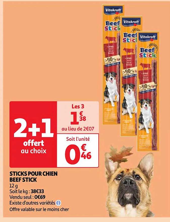 sticks pour chien beef stick
