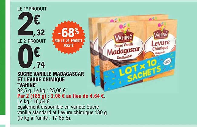 sucre vanillé madagascar et levure chimique "vahiné"