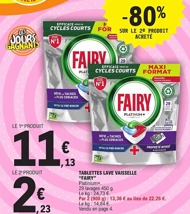 tablettes lave vaisselle "fairy"
