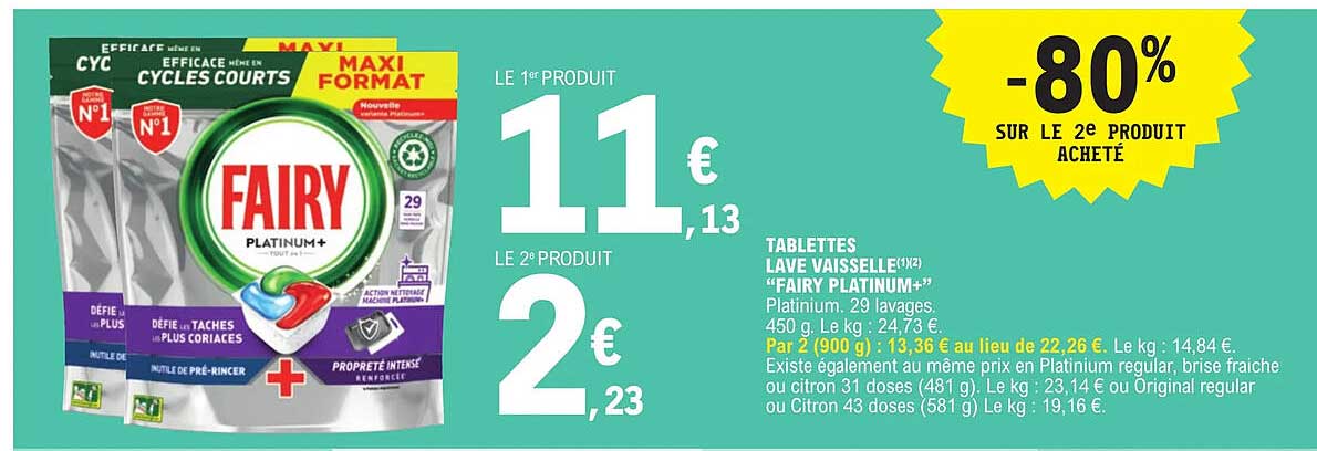 tablettes lave vaisselle "fairy platinum+"