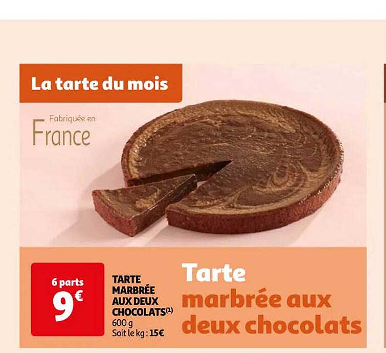 tarte marbrée aux deux chocolats